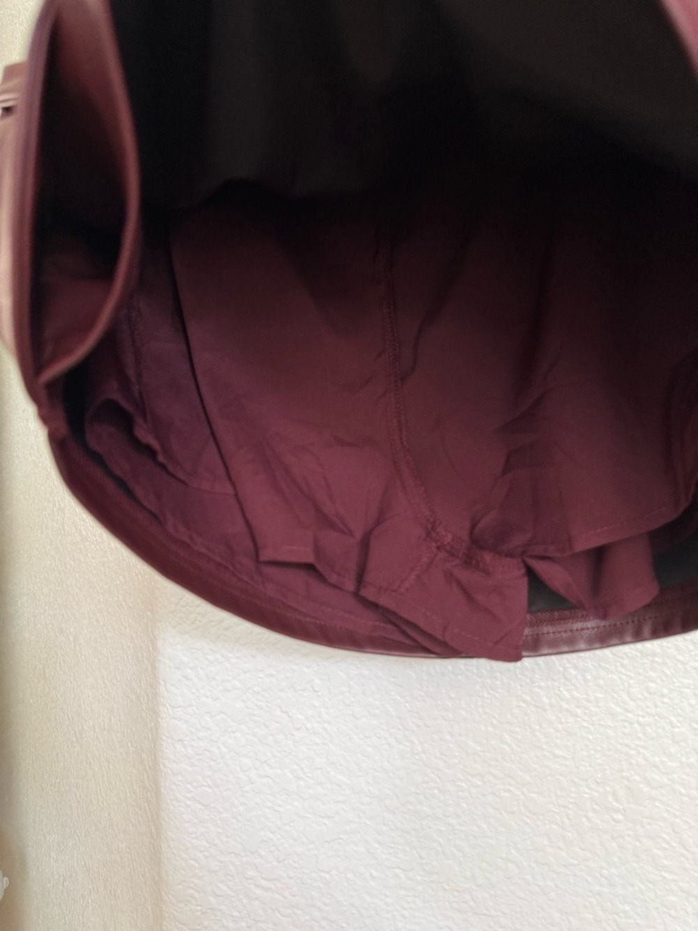 Commense Twisted Lies Faux Leather Mini Skirt in Plum - Picture 9 of 9